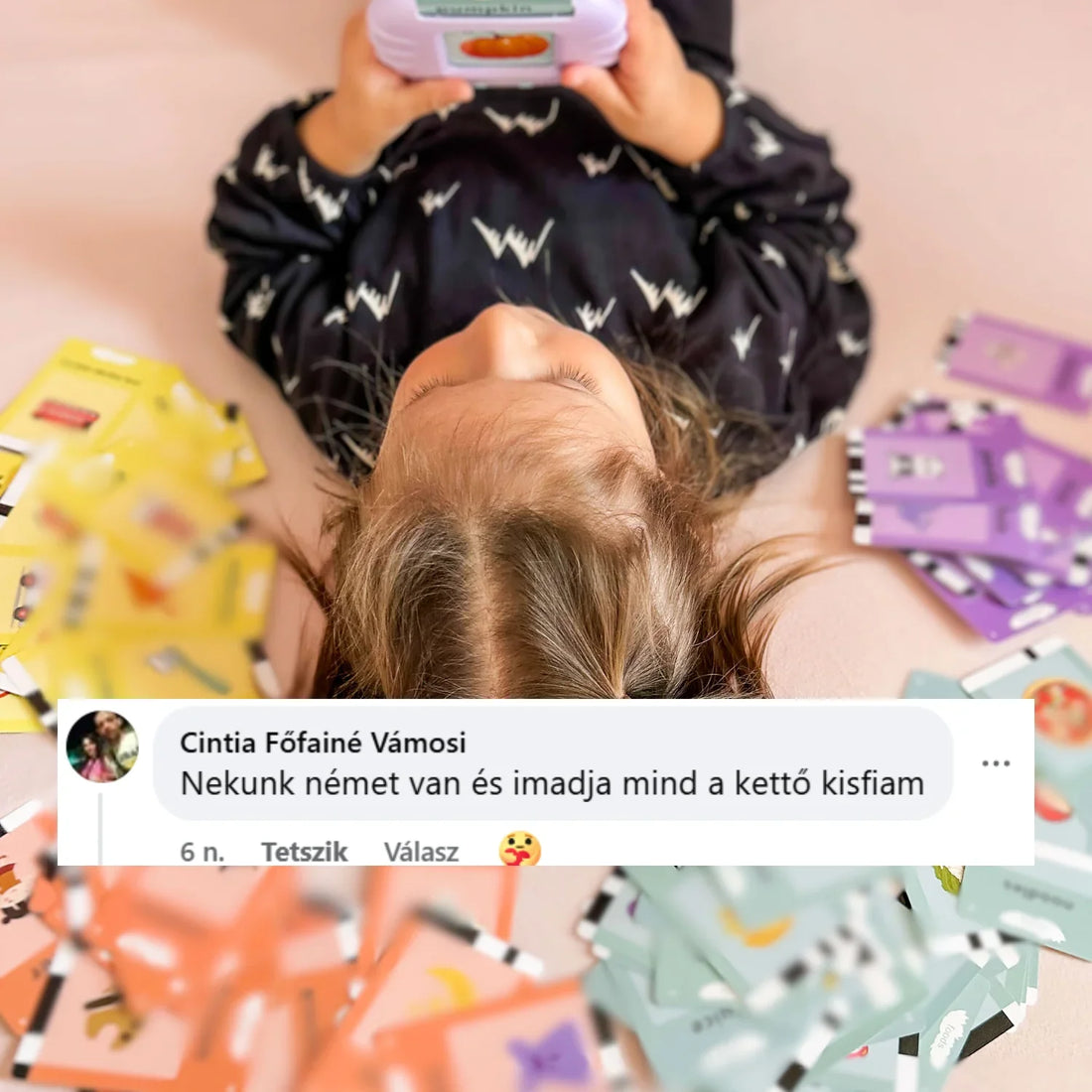 KinderSpeech beszédfejlesztő játék, interaktív oktatás gyerekeknek színes kártyákkal
