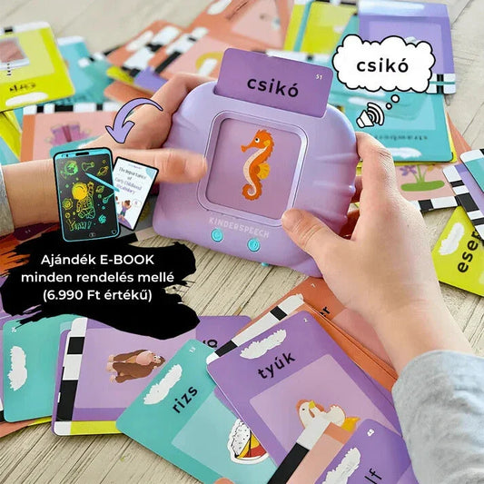 KinderSpeech beszédfejlesztő játék gyerekeknek, interaktív oktatás, színes kártyák