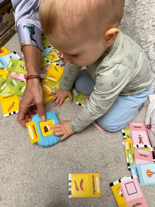 KinderSpeech beszédfejlesztő játék használata gyerekekkel, interaktív tanulás közben