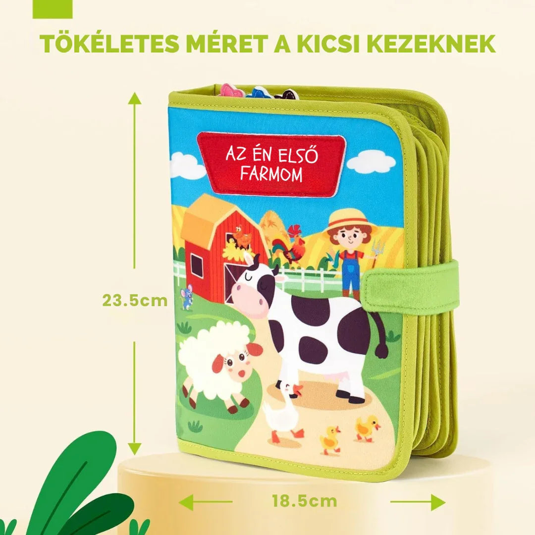 KinderSpeech beszédfejlesztő játék farmos könyv, interaktív tanulás gyerekeknek